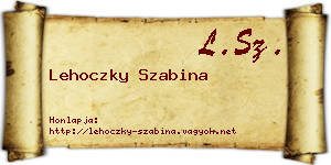Lehoczky Szabina névjegykártya
