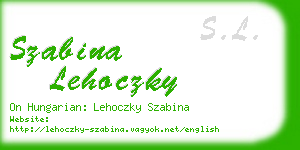 szabina lehoczky business card